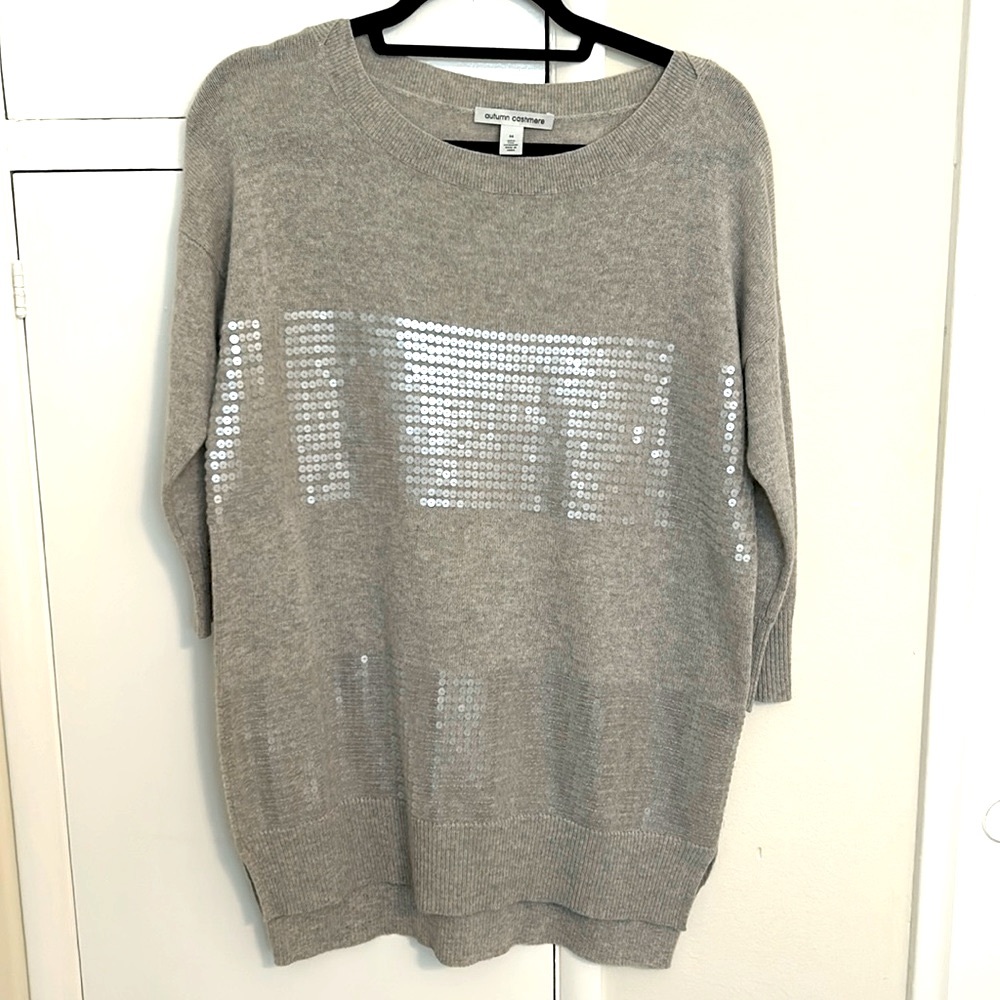 Autumn Cashmere cashmere sweater with sequins / sequin beading.